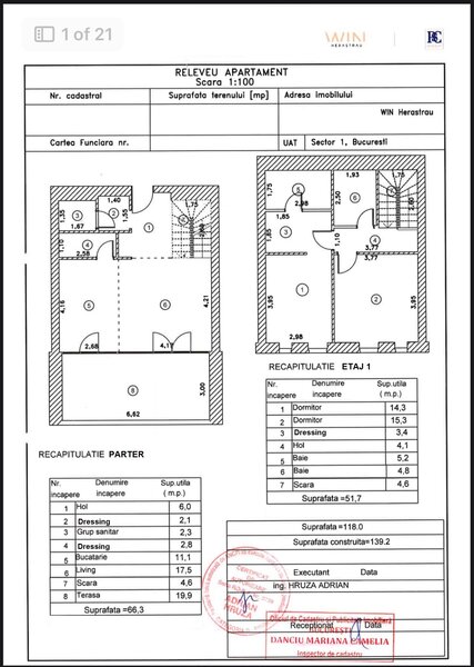 2023 Win Herastrau Francez, DUPLEX 3 camere 139 mp, 3 Bai, 2 Locuri Parcare